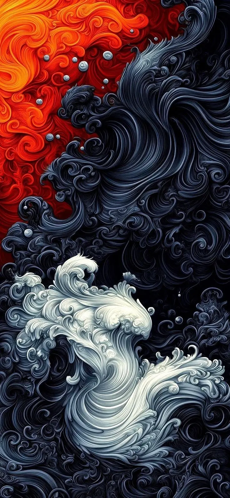 Fiery Embrace of Oceanic Depths - original
