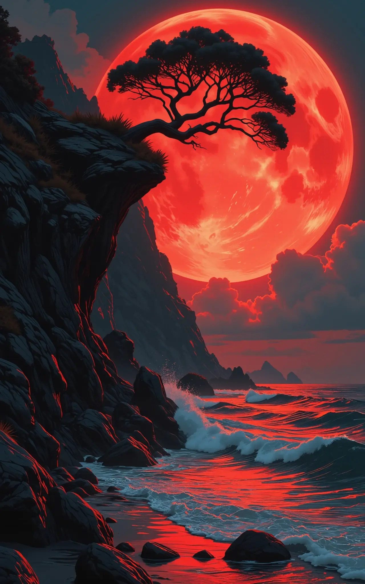 Crimson Lunar Embrace