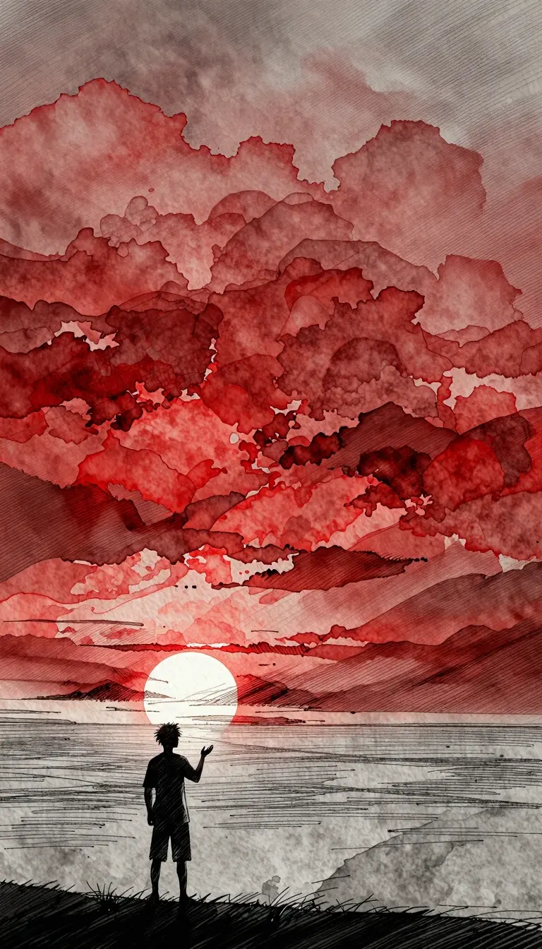 Crimson Horizon Solitude - original