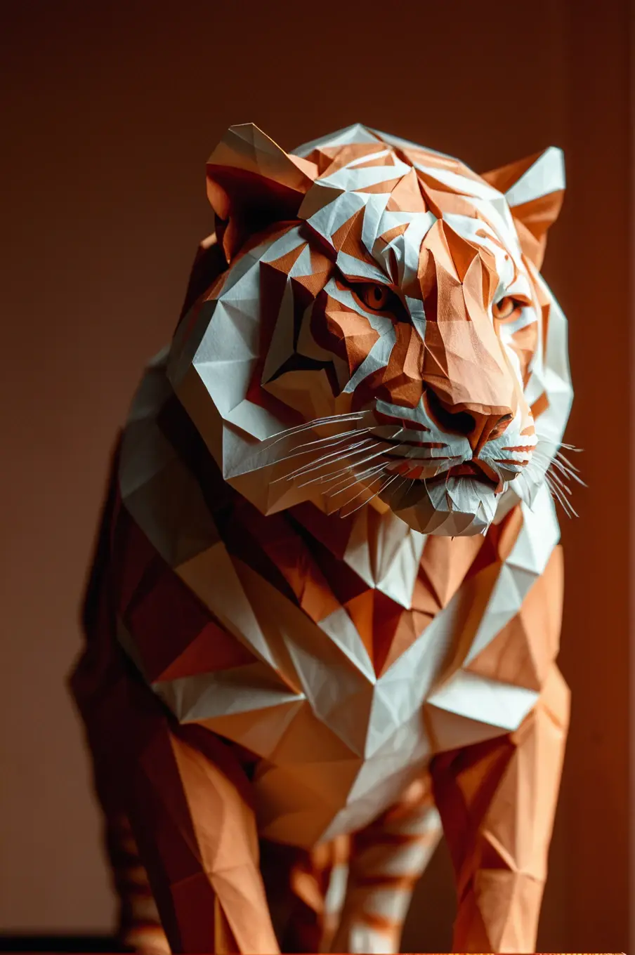 Geometric Origami Tiger - original
