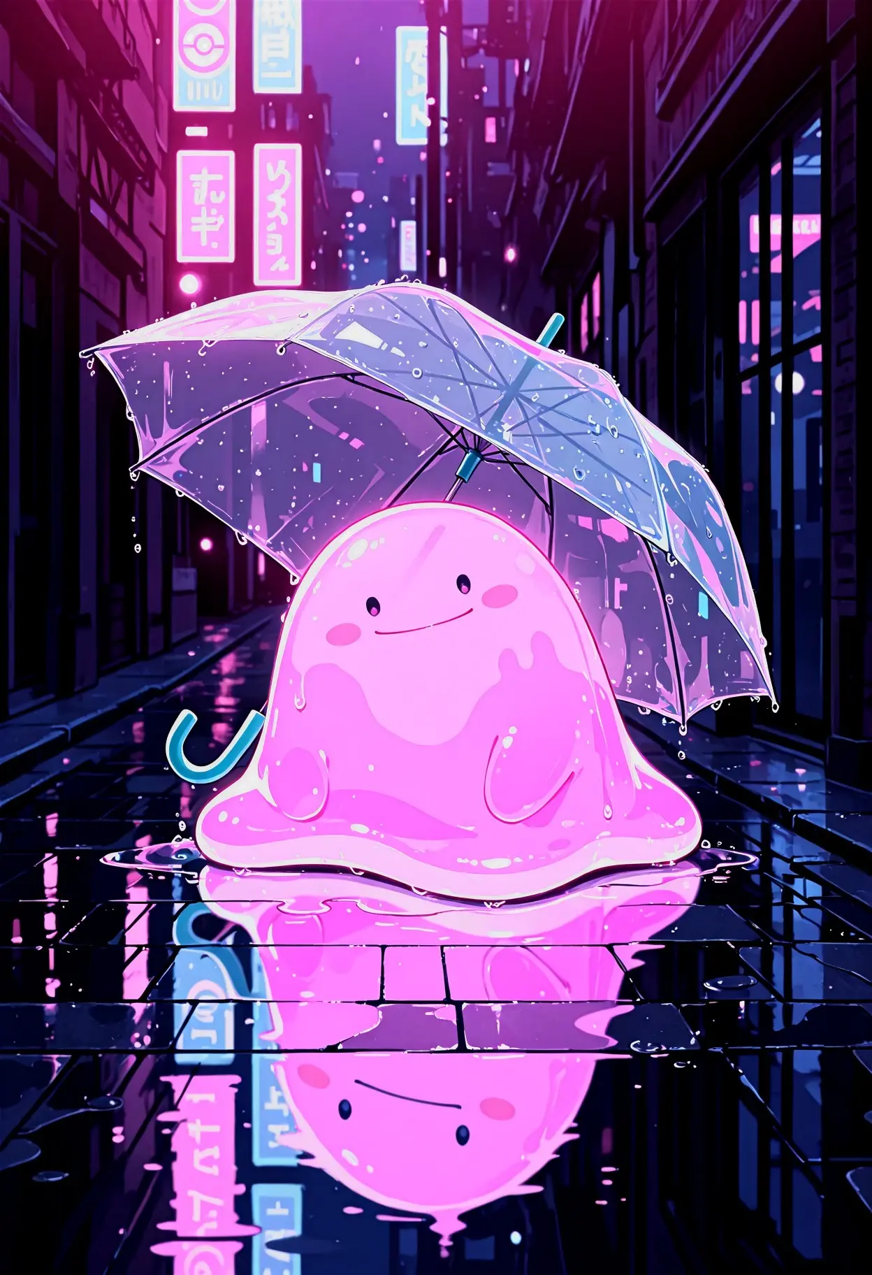 Neon Raindrop Companion