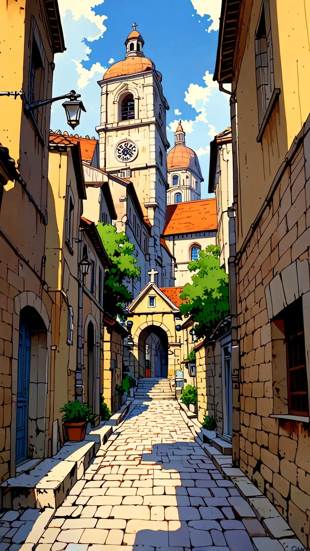 Sun-Drenched Alleys of the Old Quarter - original