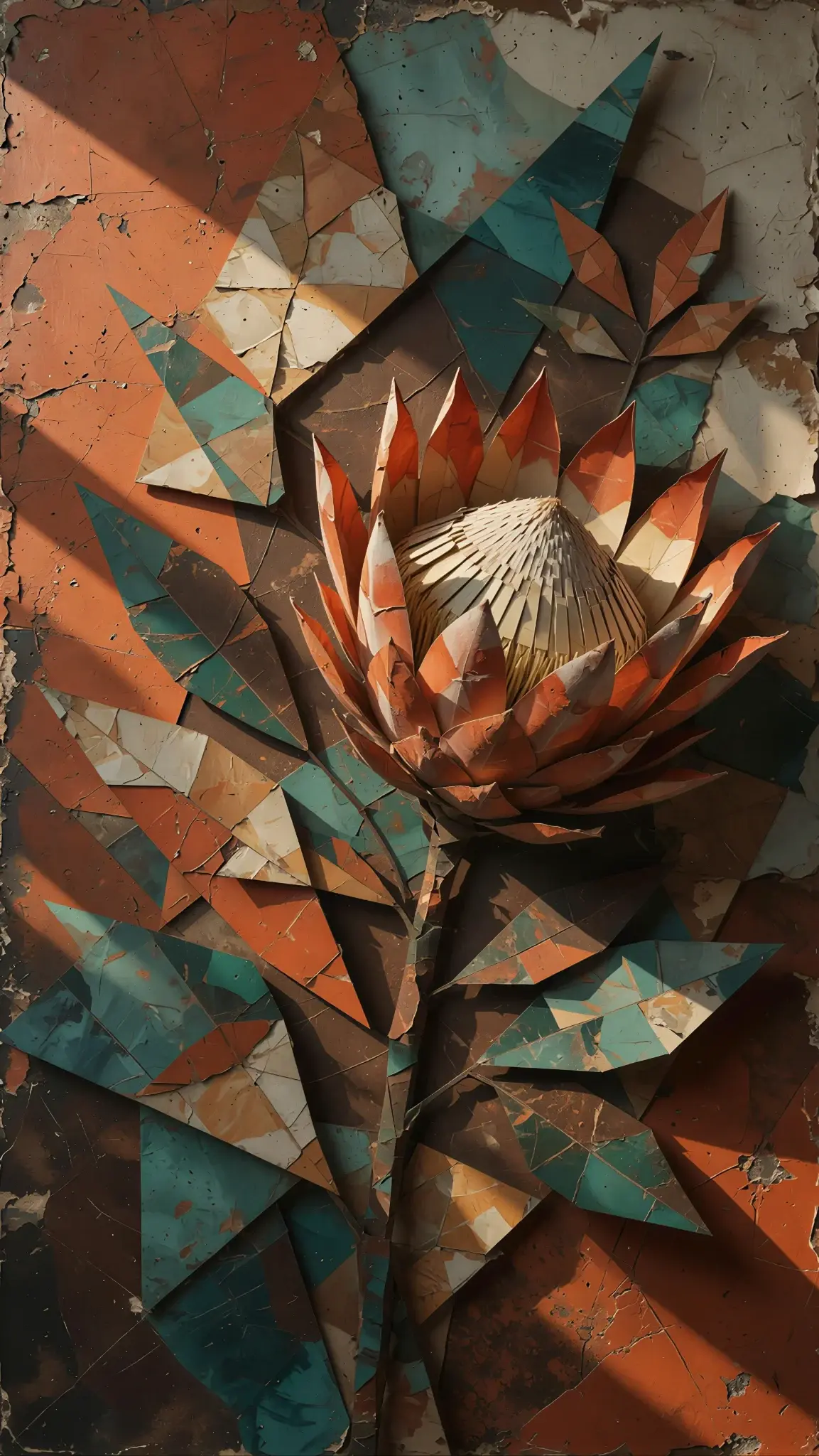 Fractured Bloom in Ochre