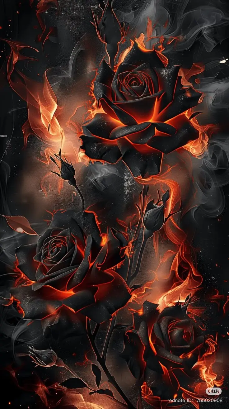 Ember Roses in Smoke